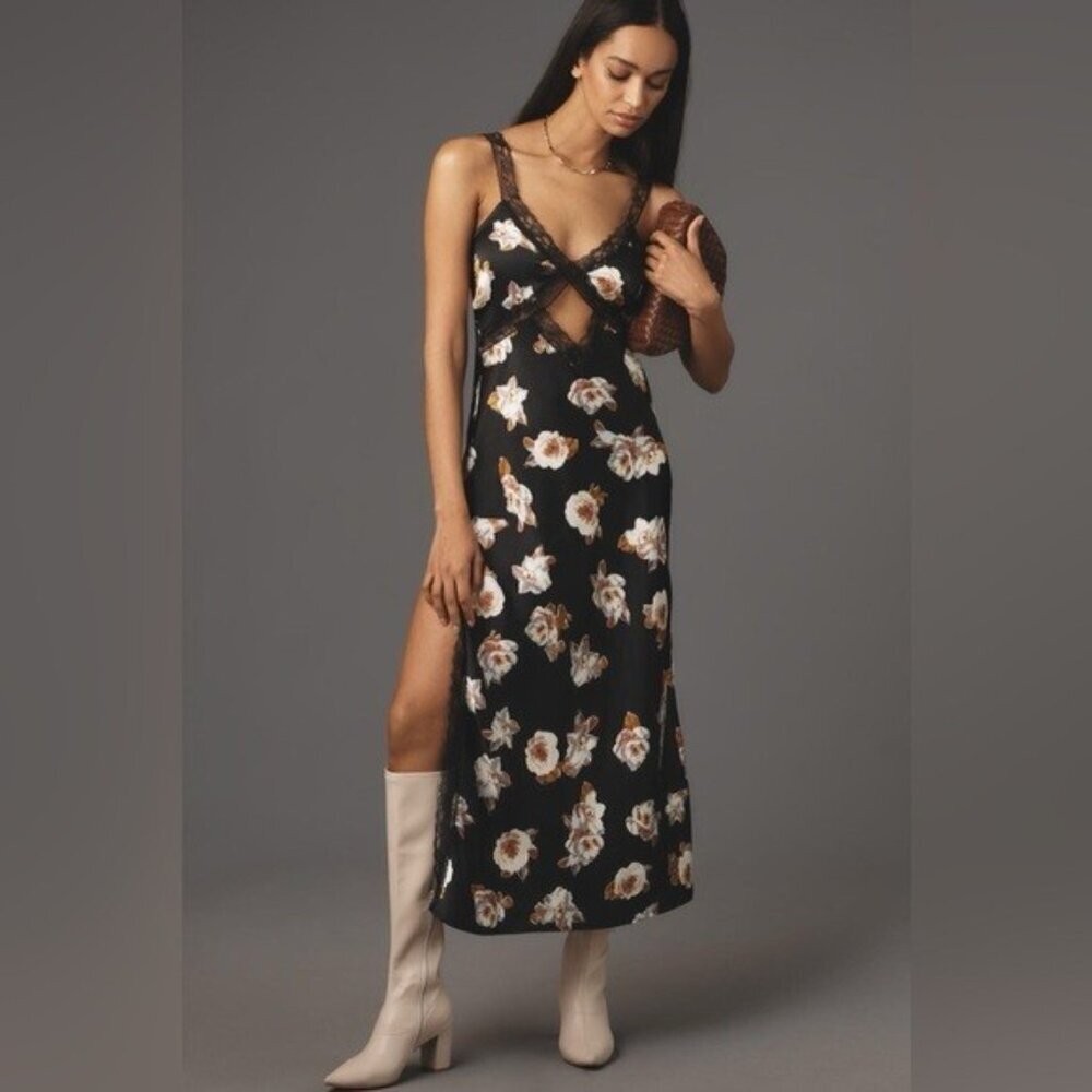 NWT Size S - Anthropologie Lace-Trimmed Reversible Slip Dress (NWT US$ 128)